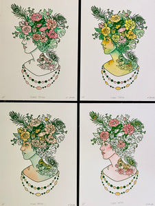 Embellished Tiger Tattoo Letterpress Prints