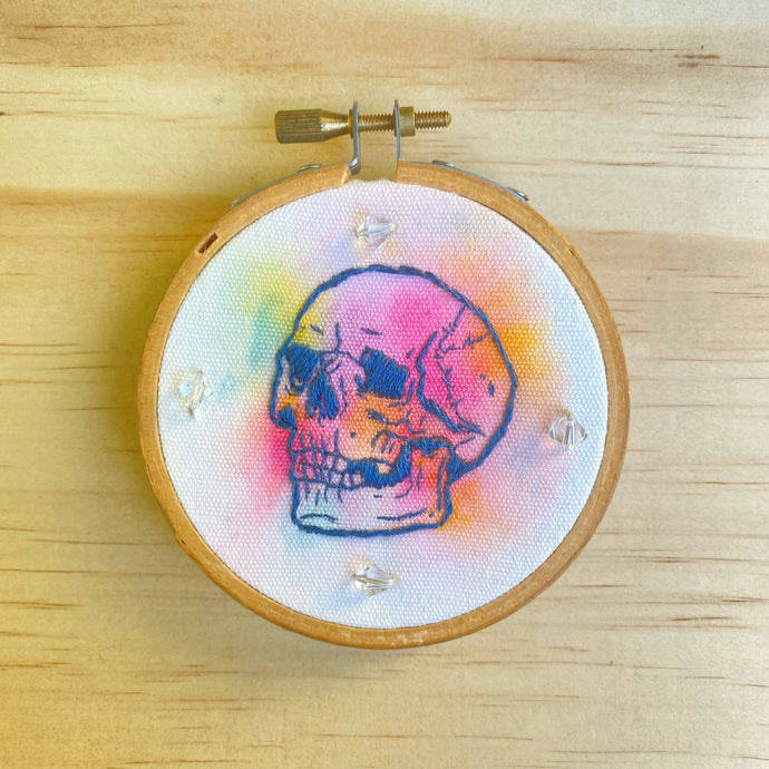 Embroidered Skull with Crystals