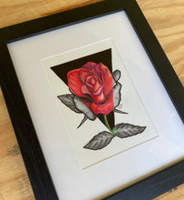 Load image into Gallery viewer, Single Rose (red and black)